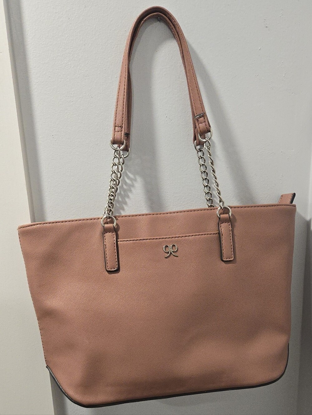 Nine West Caella Faux Leather Chain Strap Tote Bag - Mauve / Blush Pink